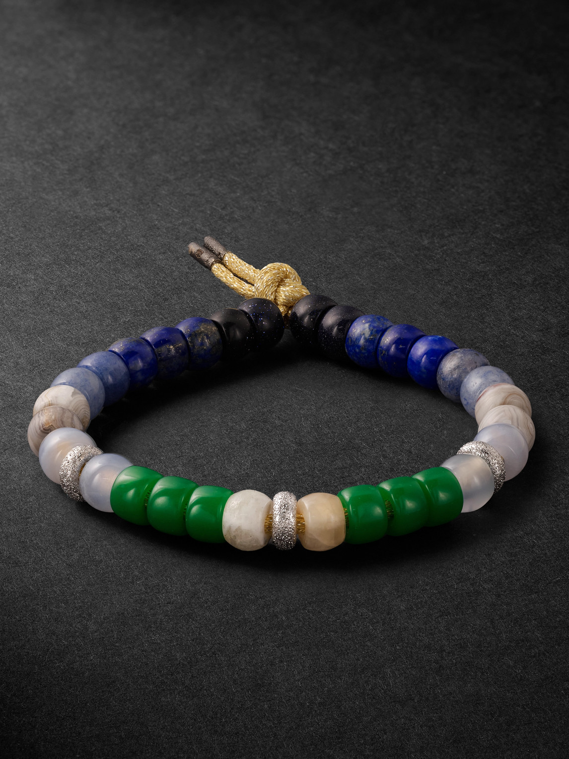 Carolina Bucci Montauk Forte 18-karat White And Blackened Gold Multi-stone Beaded Bracelet