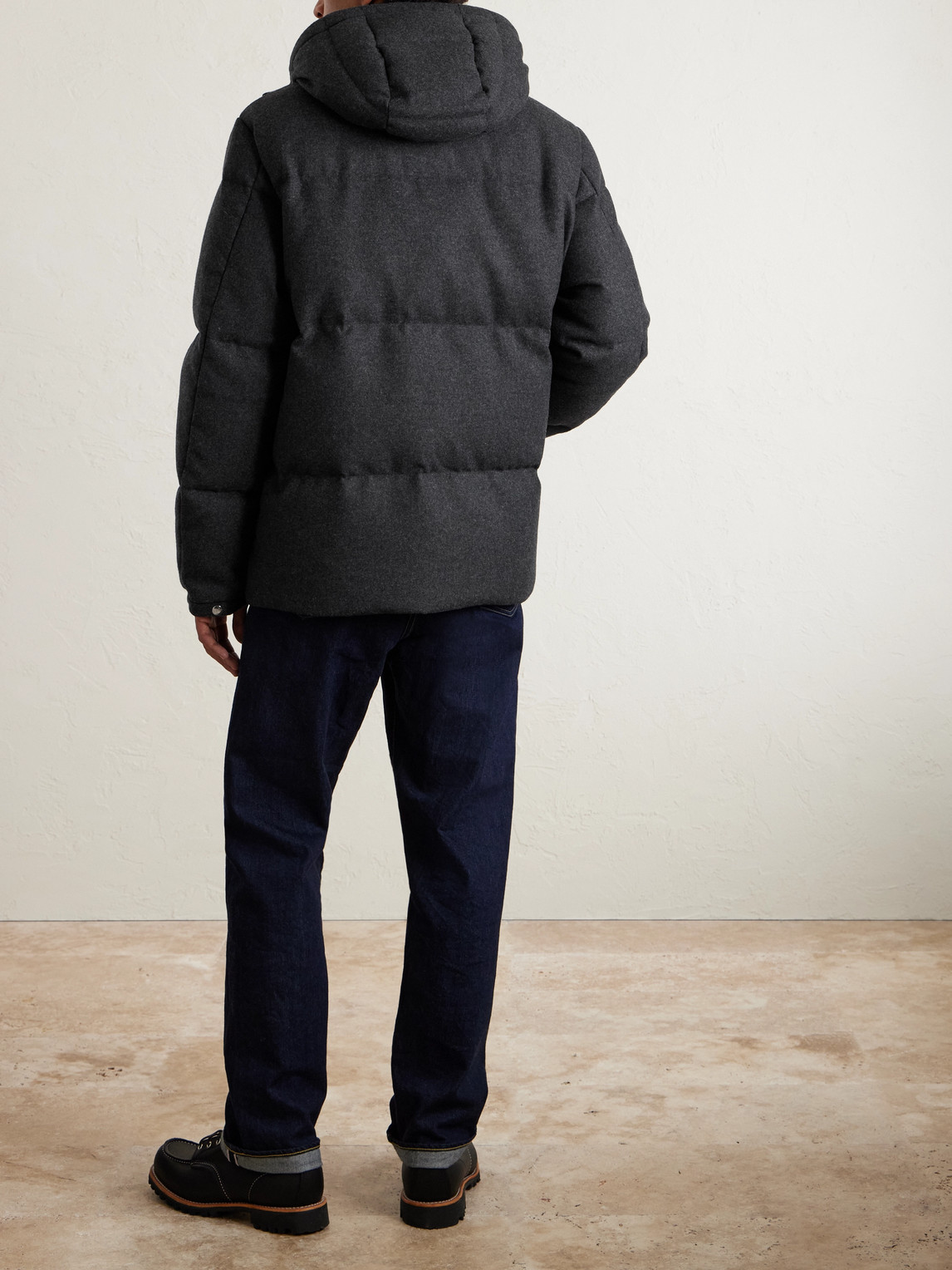  Mr P. - Quilted Flannel Down Jacket - Men - Black - S 