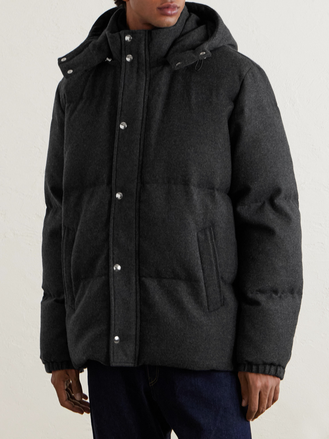  Mr P. - Quilted Flannel Down Jacket - Men - Black - S 