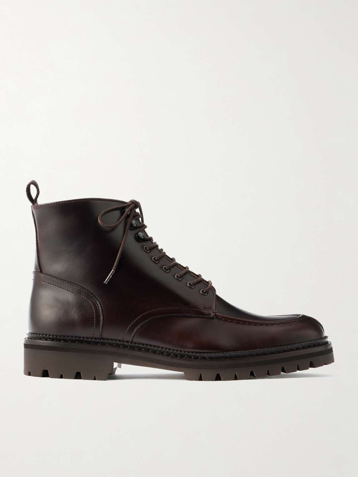 Commander Shearling-Lined Leather Lace-Up Boots