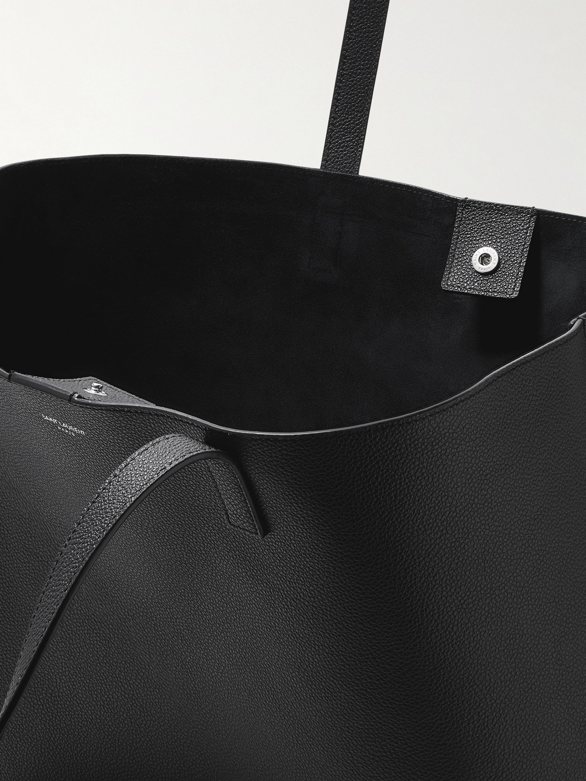 Saint Laurent East/west Large Full-grain Leather Tote Bag