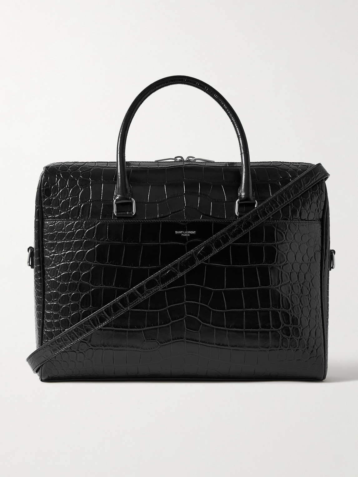 Saint Laurent Croc-Effect Leather Briefcase - Men
