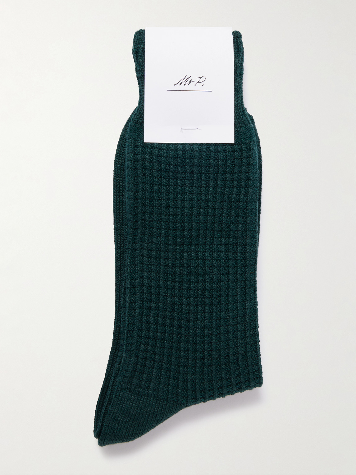  Mr P. - Waffle-knit Cotton-blend Socks - Men - Green 