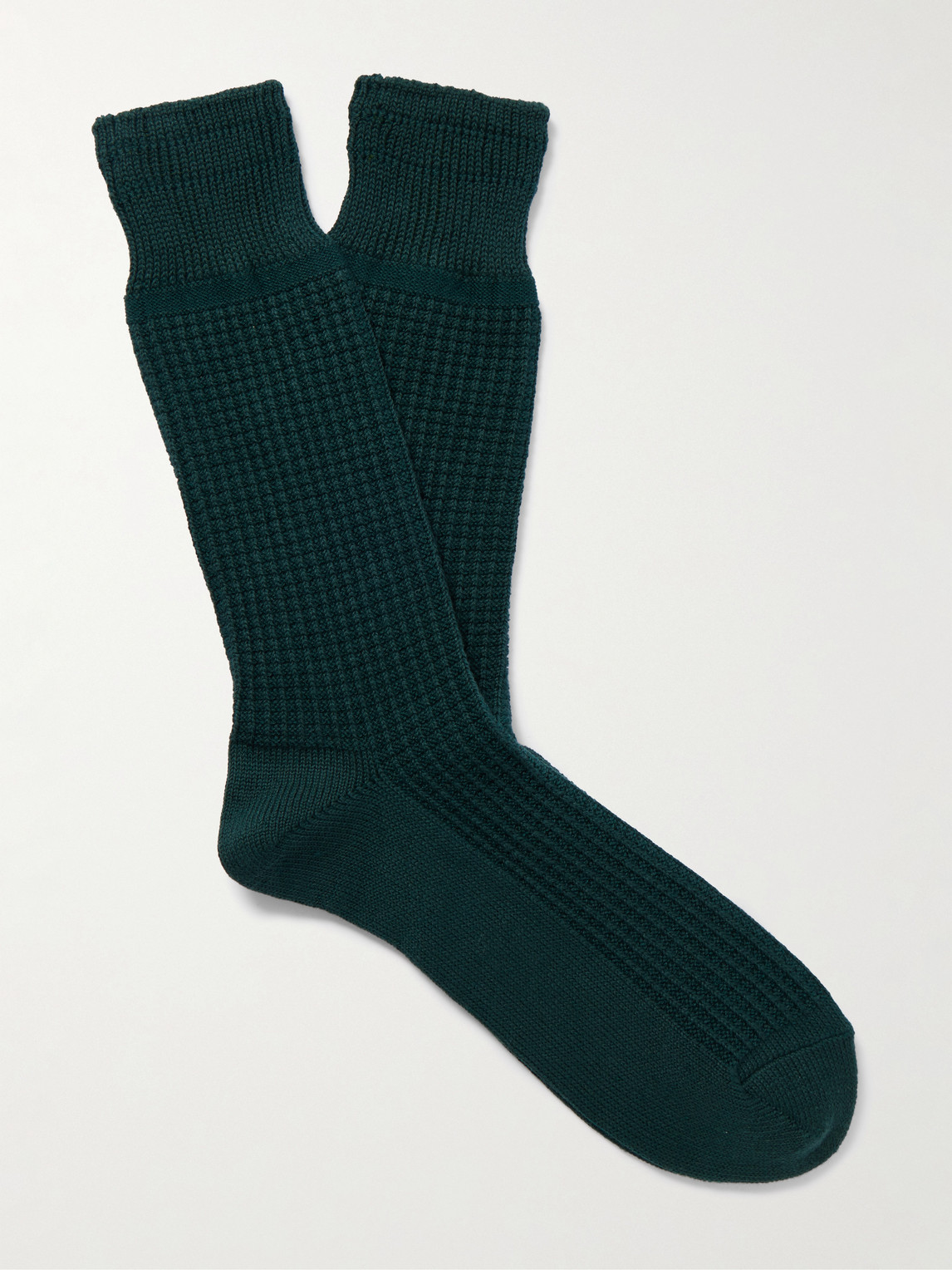 MR P. Waffle-Knit Cotton-Blend Socks - Men