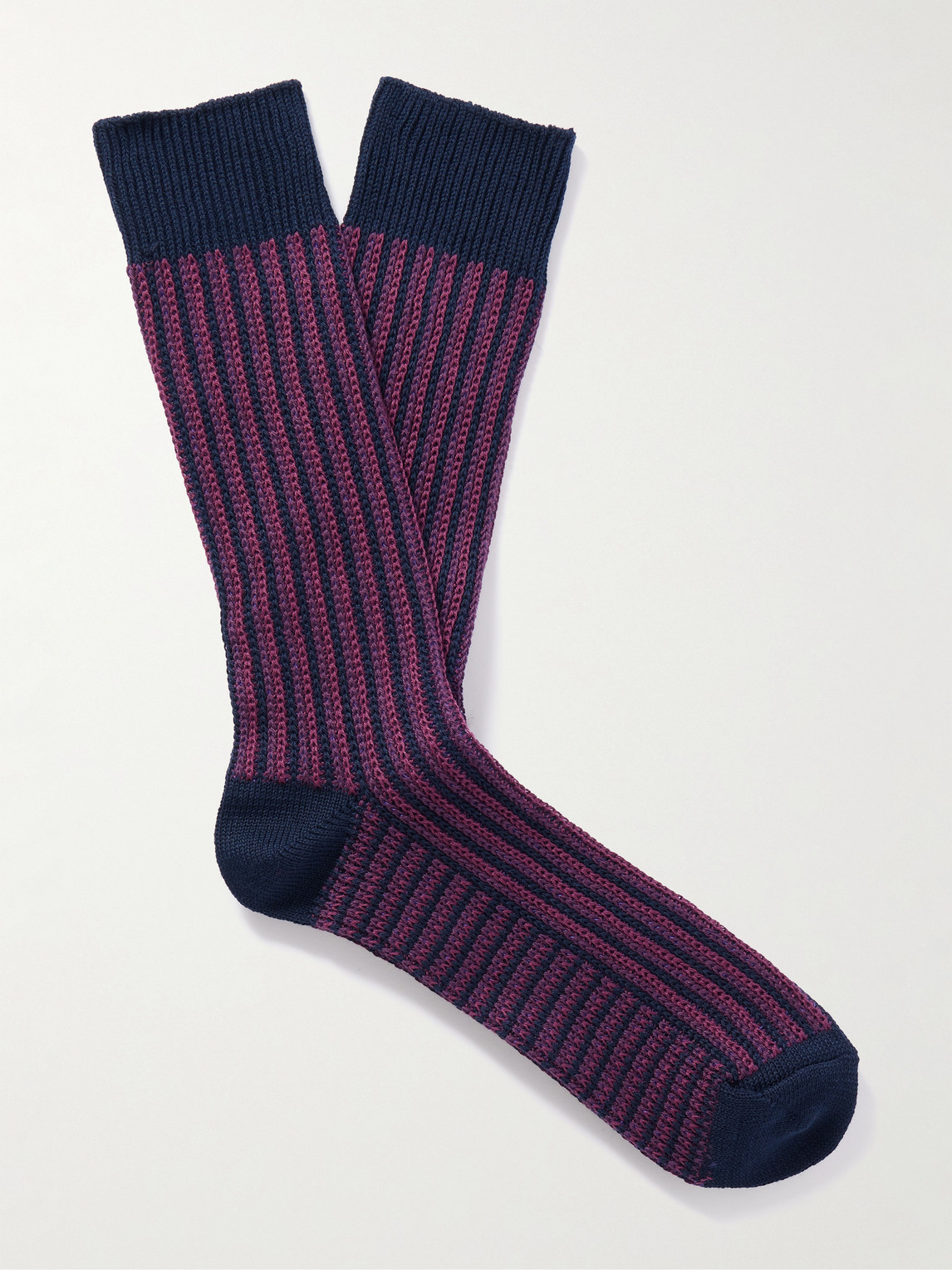 MR P. Striped Cotton-Blend Socks - Men
