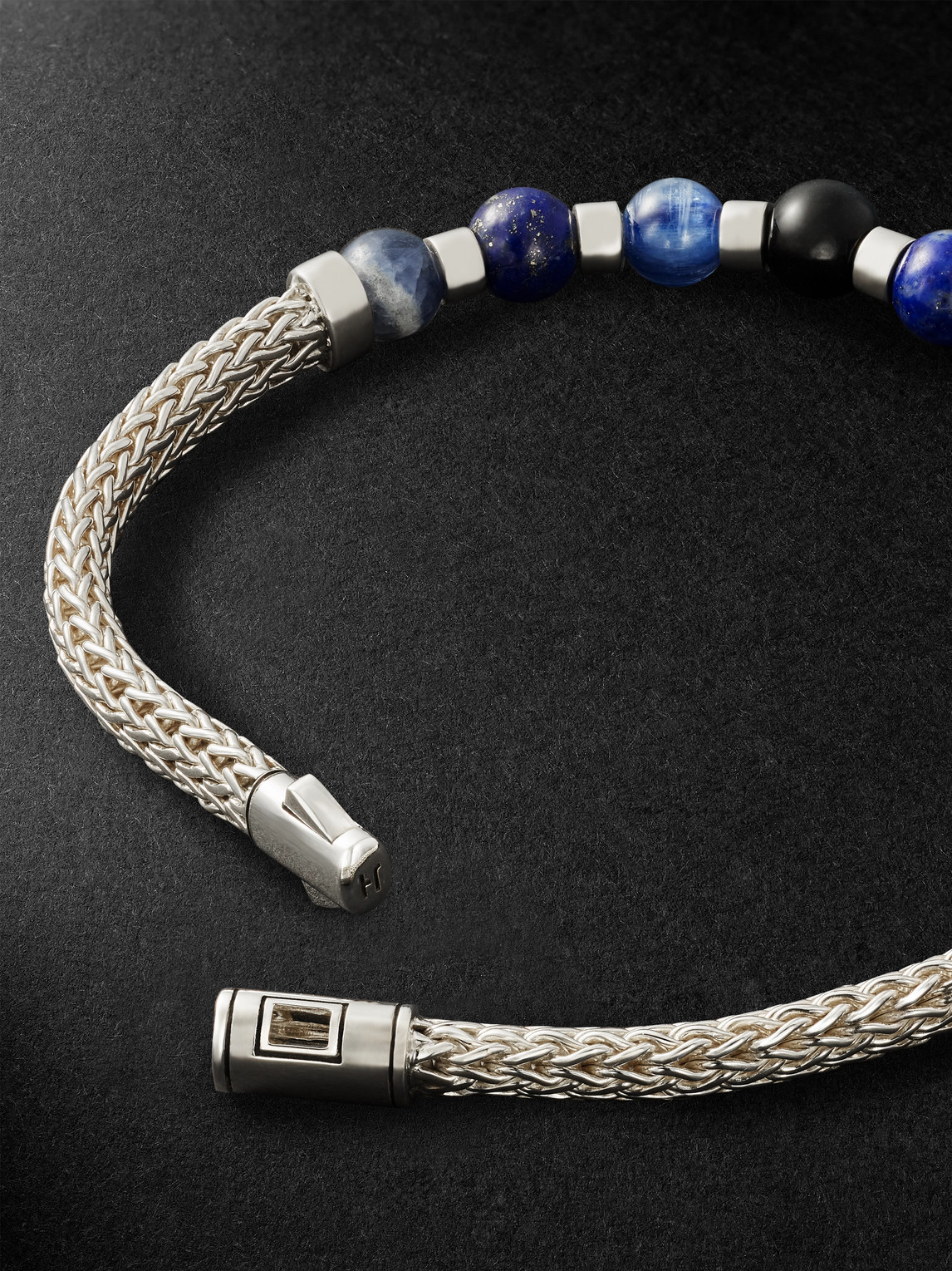  John Hardy - Sterling Silver Multi-stone Beaded Bracelet - Men - Blue - M 