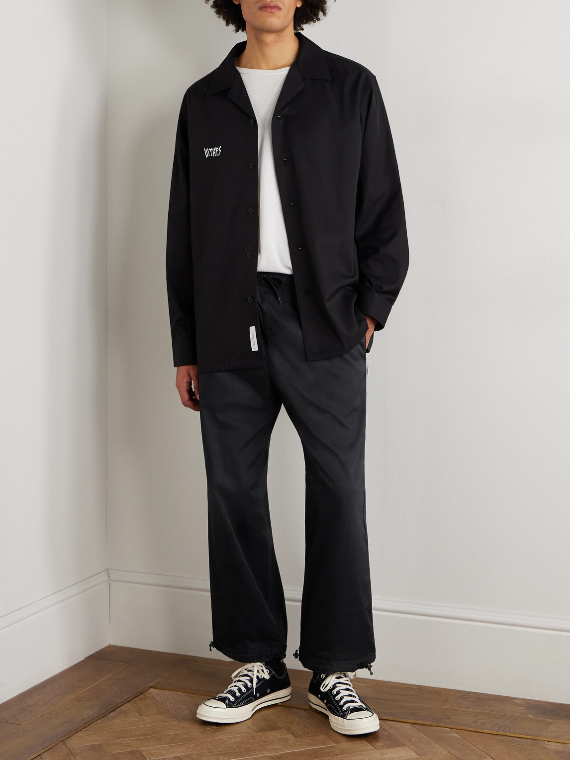 Wtaps Straight-leg Cropped Coolmax® Drawstring Trousers In Blue