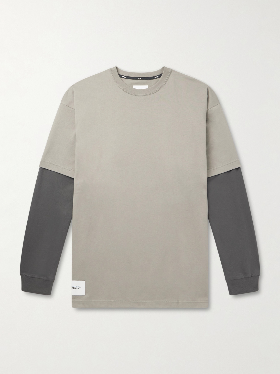 Wtaps Logo-appliquéd Layered Cotton-jersey T-shirt In Multi