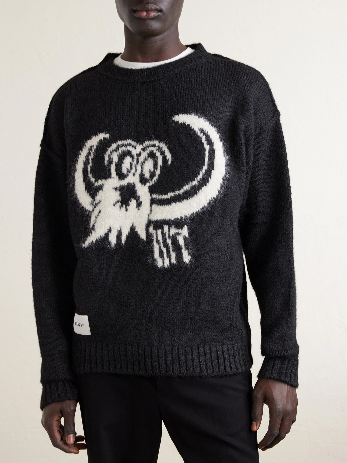  Wtaps - Logo-intarsia Woven Sweater - Men - Black - S 