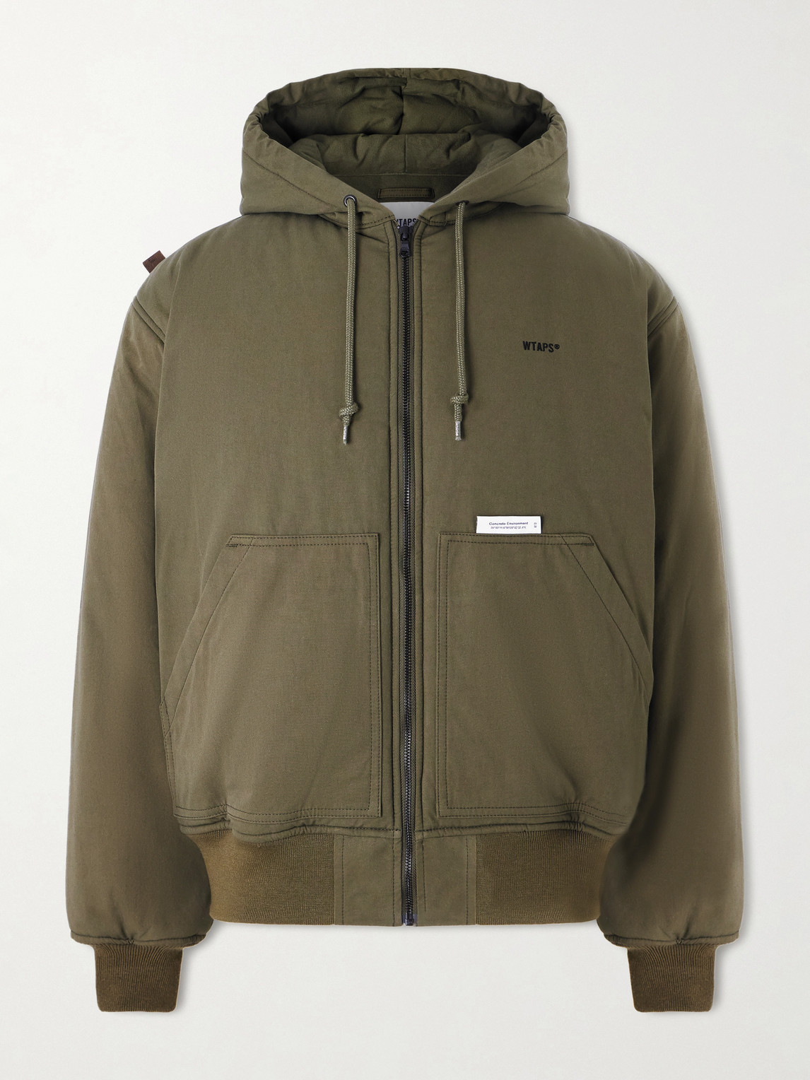 Wtaps Padded Cotton-canvas Zip-up Hooded Jacket In Neutral
