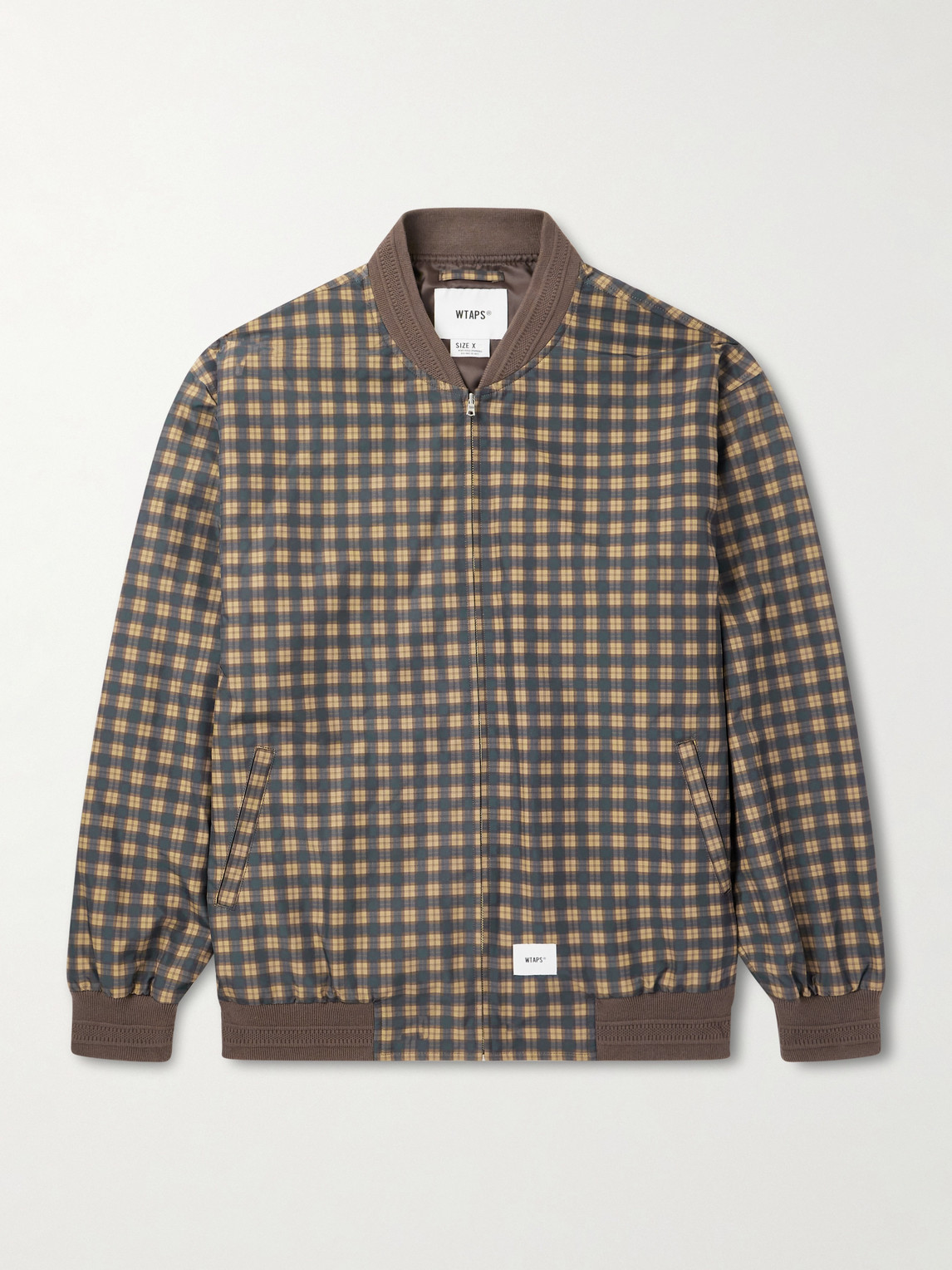 Wtaps Checked Shell Jacket In Brown