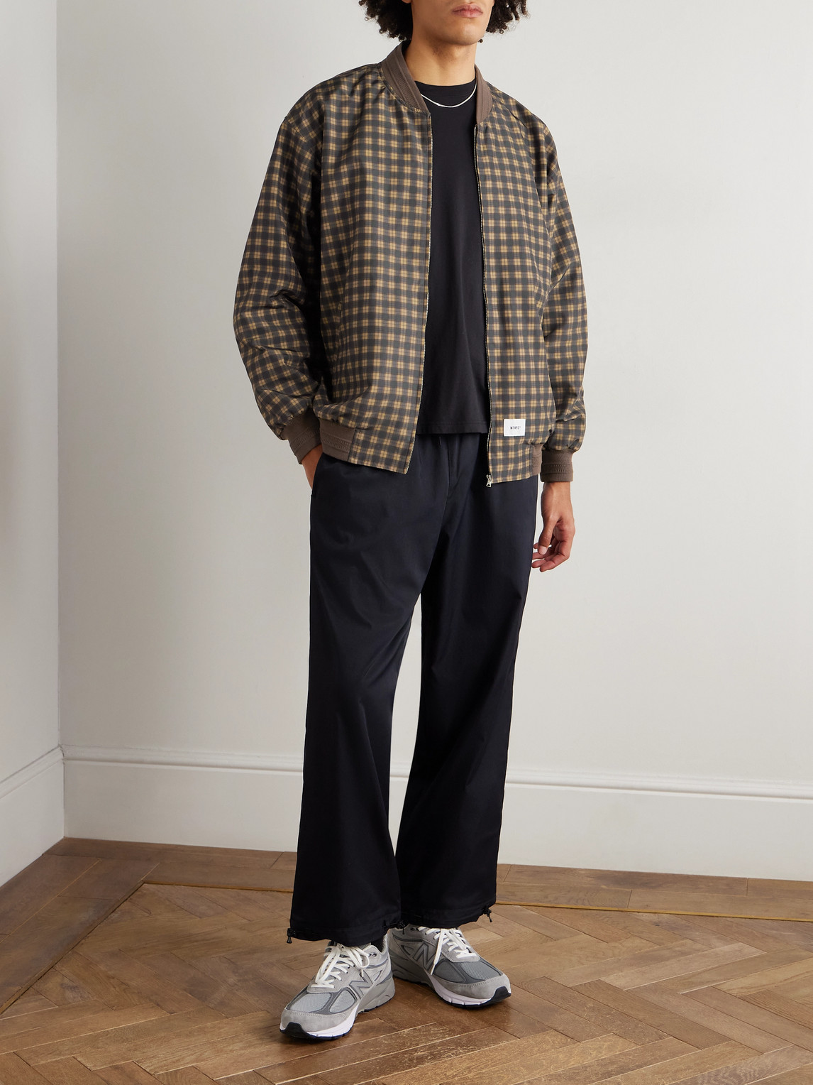 Wtaps Checked Shell Jacket In Brown