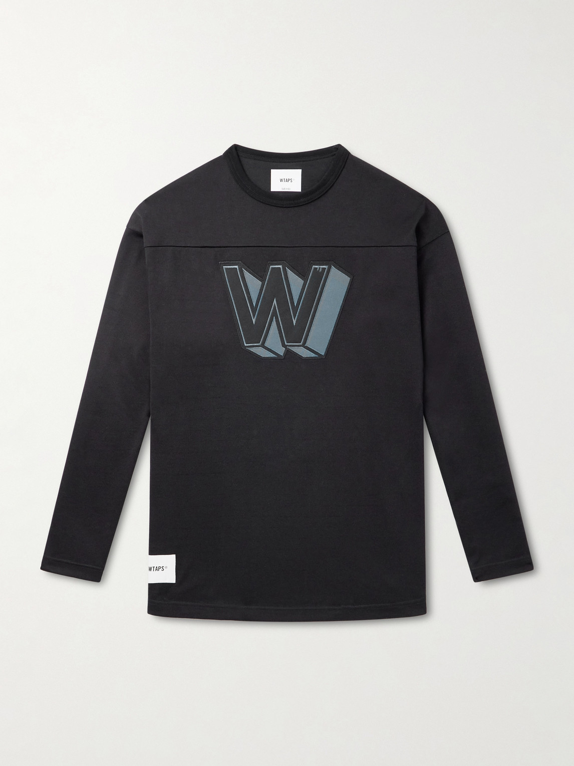 Wtaps Logo-appliquéd Cotton-blend Jersey T-shirt In Black