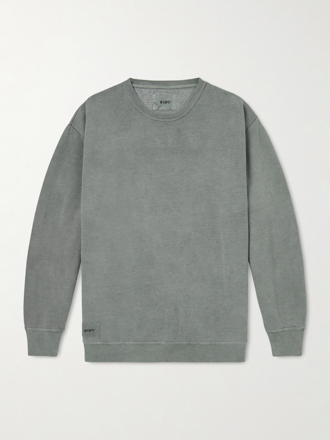 Wtaps Logo-appliquéd Cotton-blend Jersey Sweatshirt In Green