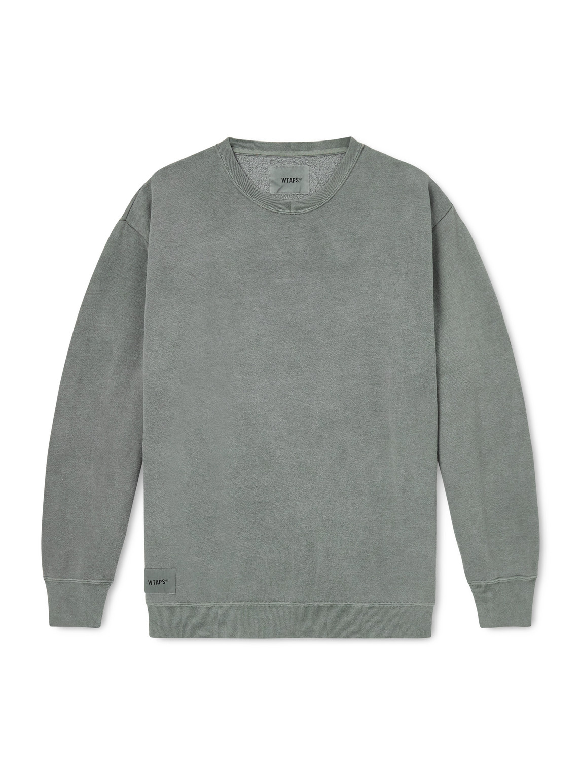Wtaps Logo-appliquéd Cotton-blend Jersey Sweatshirt In Green