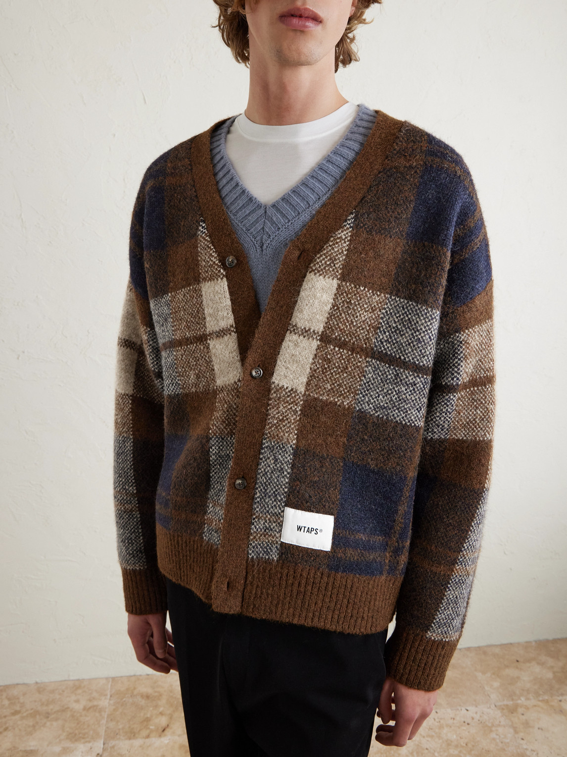 WTAPS Palmer Logo-Appliquéd Knitted Zip-Up Cardigan | Smart Closet