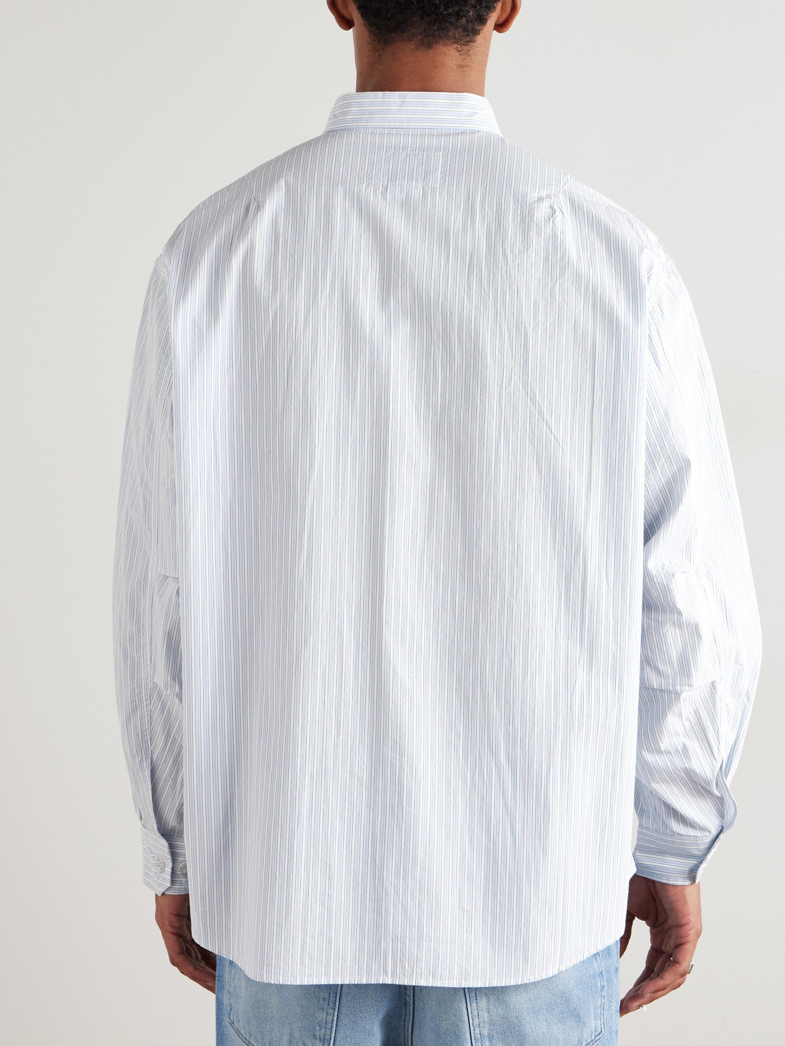Wtaps Striped Cotton Shirt In Blue