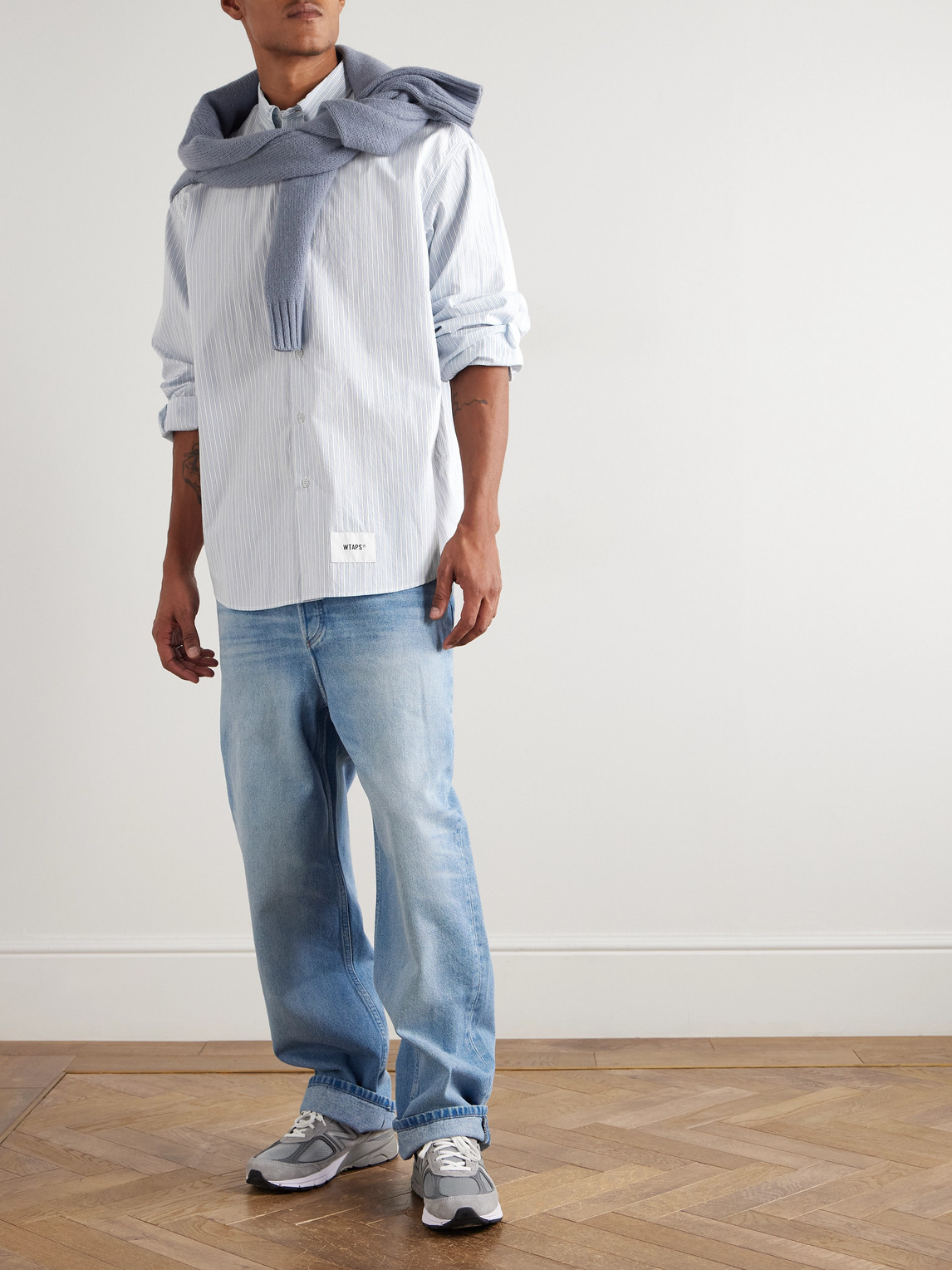 Wtaps Striped Cotton Shirt In Blue