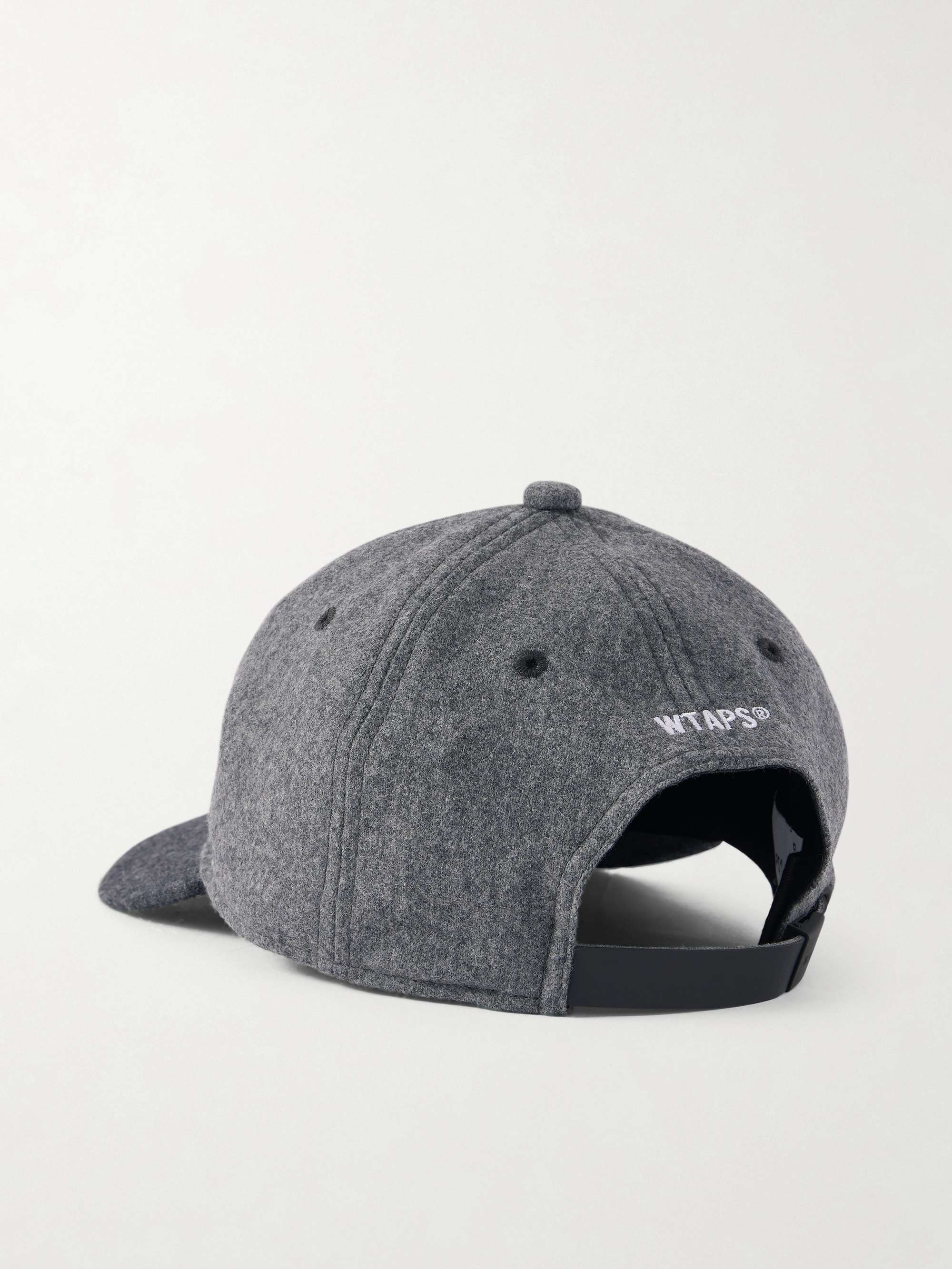 WTAPS グレー ブラック キャップ WTAPS® Logo-Embroidered Wool-Blend Flannel Baseball Cap for Men