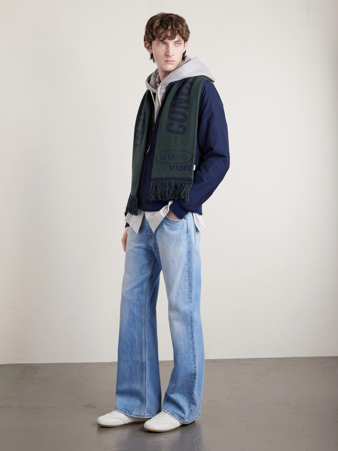  Wtaps - Evasion Fringed Knitted Scarf - Men - Green 