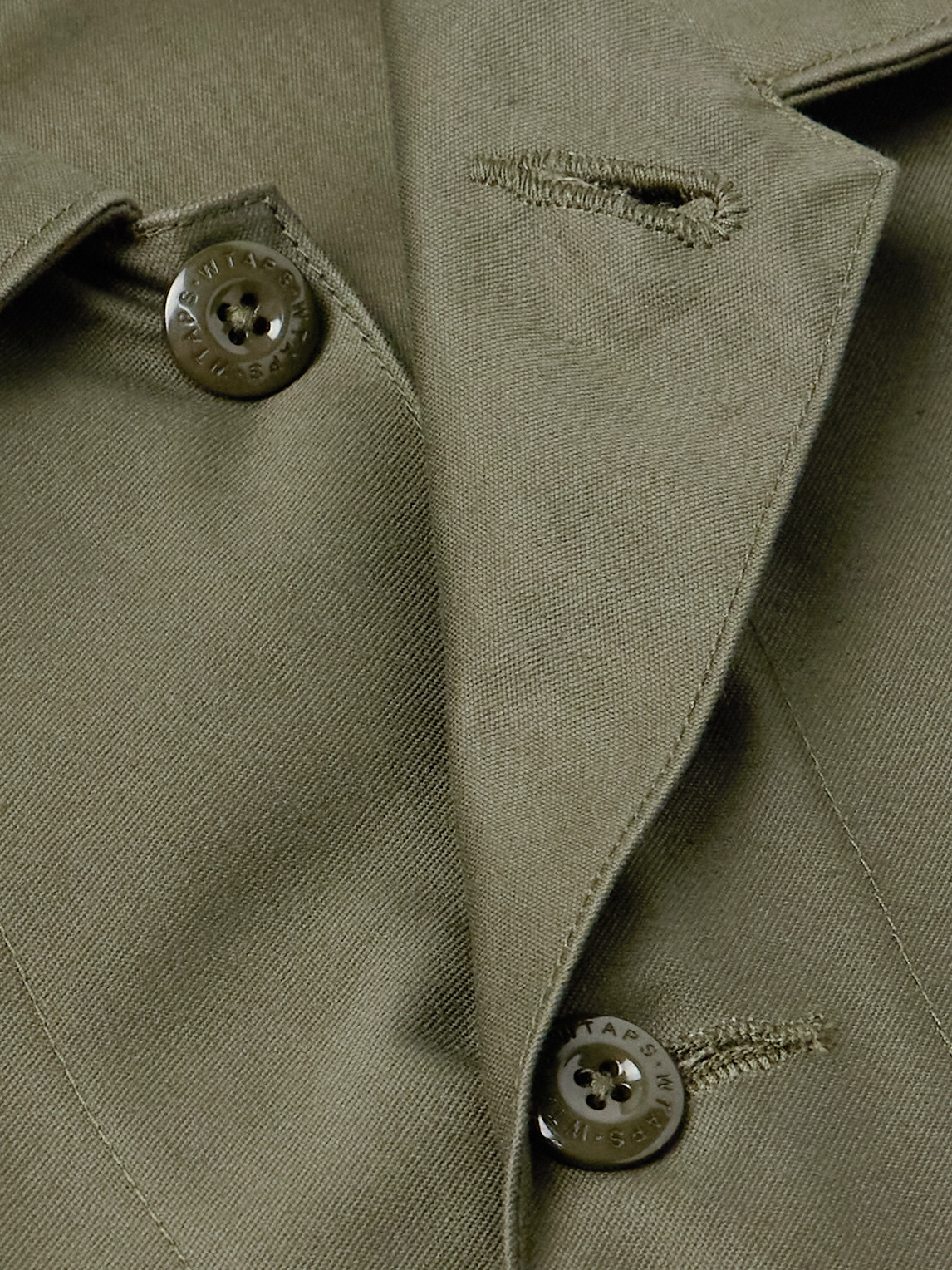 Wtaps Logo-appliquéd Cotton-twill Shirt In Green