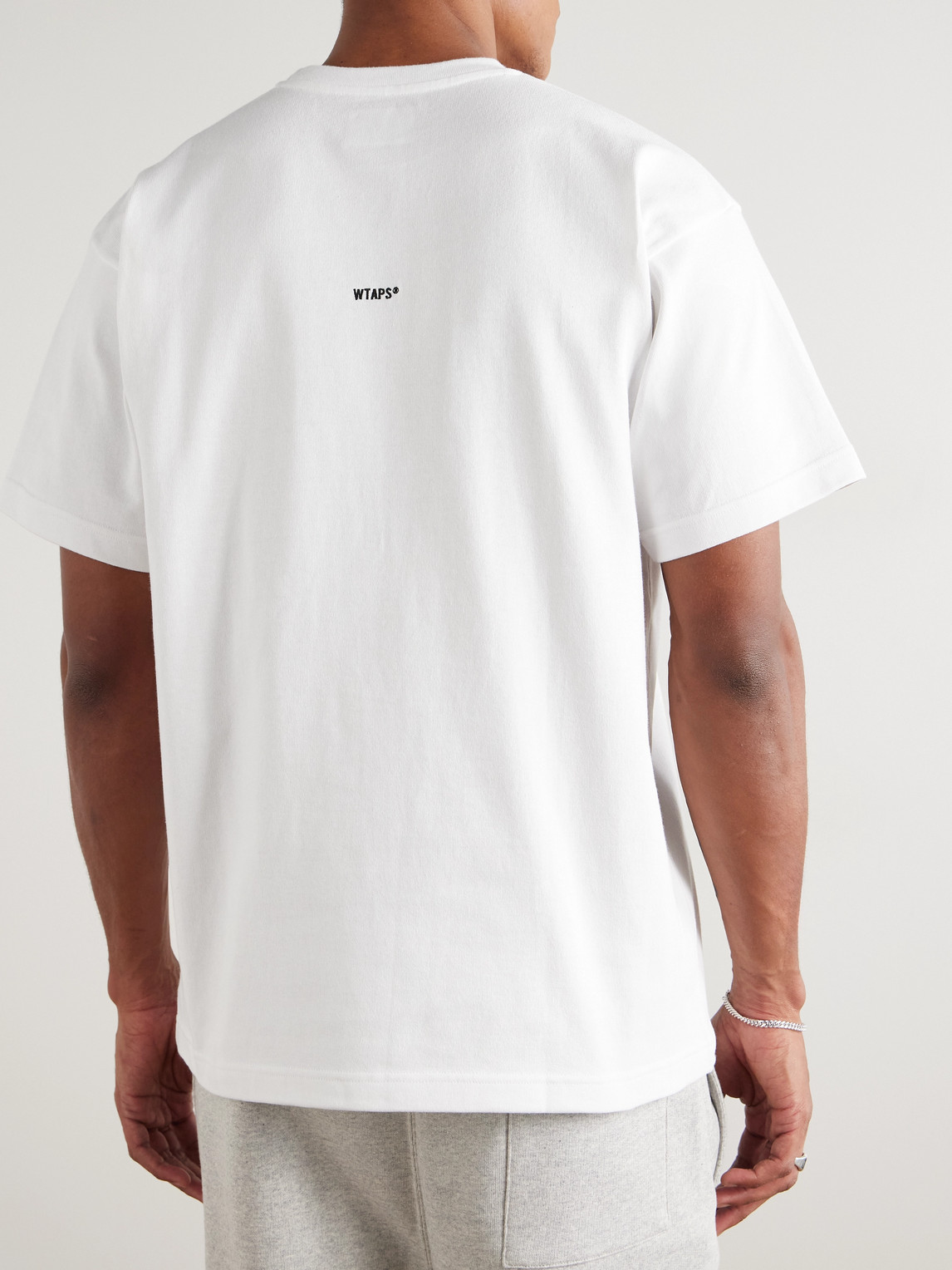 Wtaps Logo-appliquéd Cotton-jersey T-shirt In White