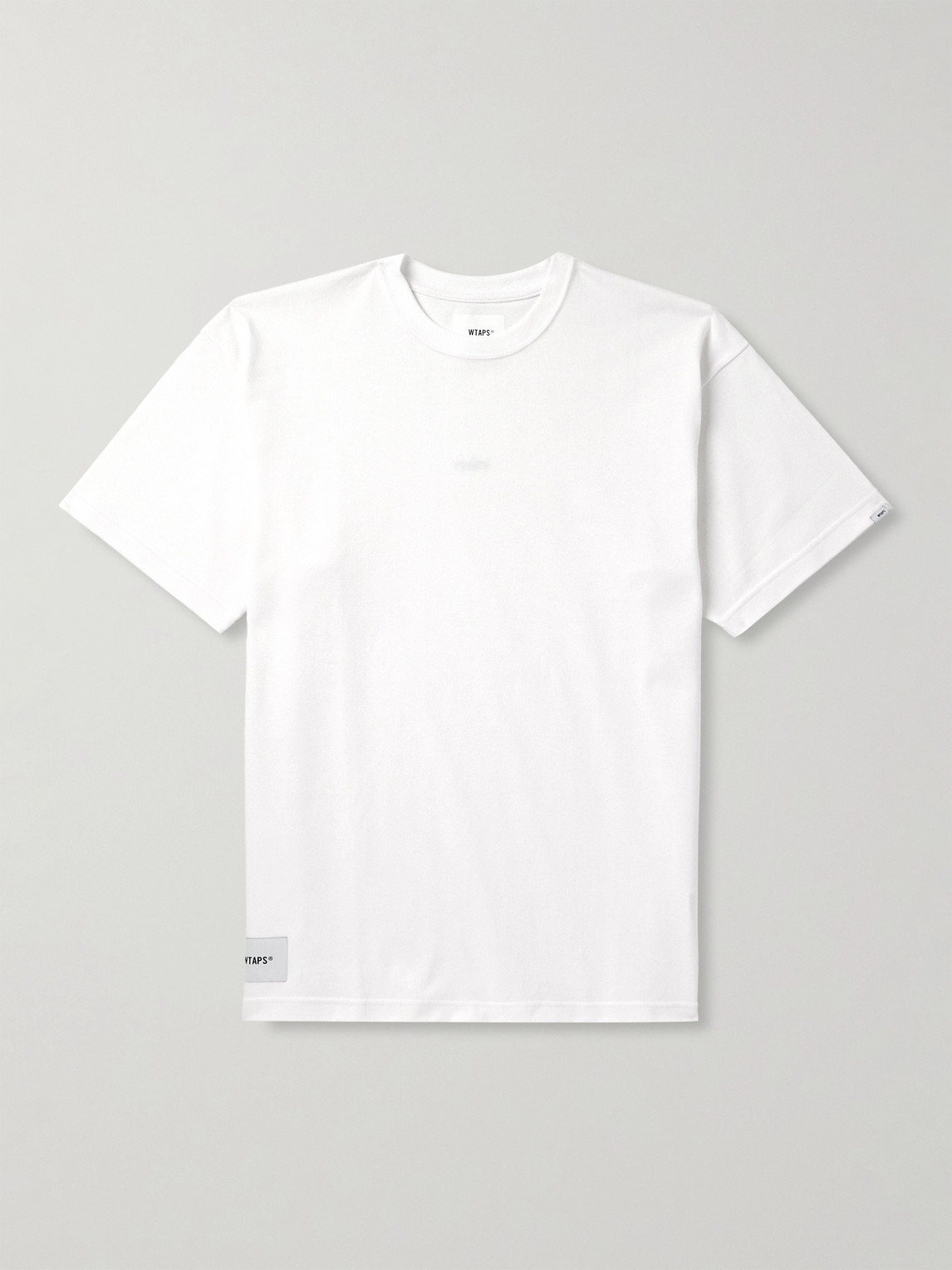 Wtaps Logo-appliquéd Cotton-jersey T-shirt In White
