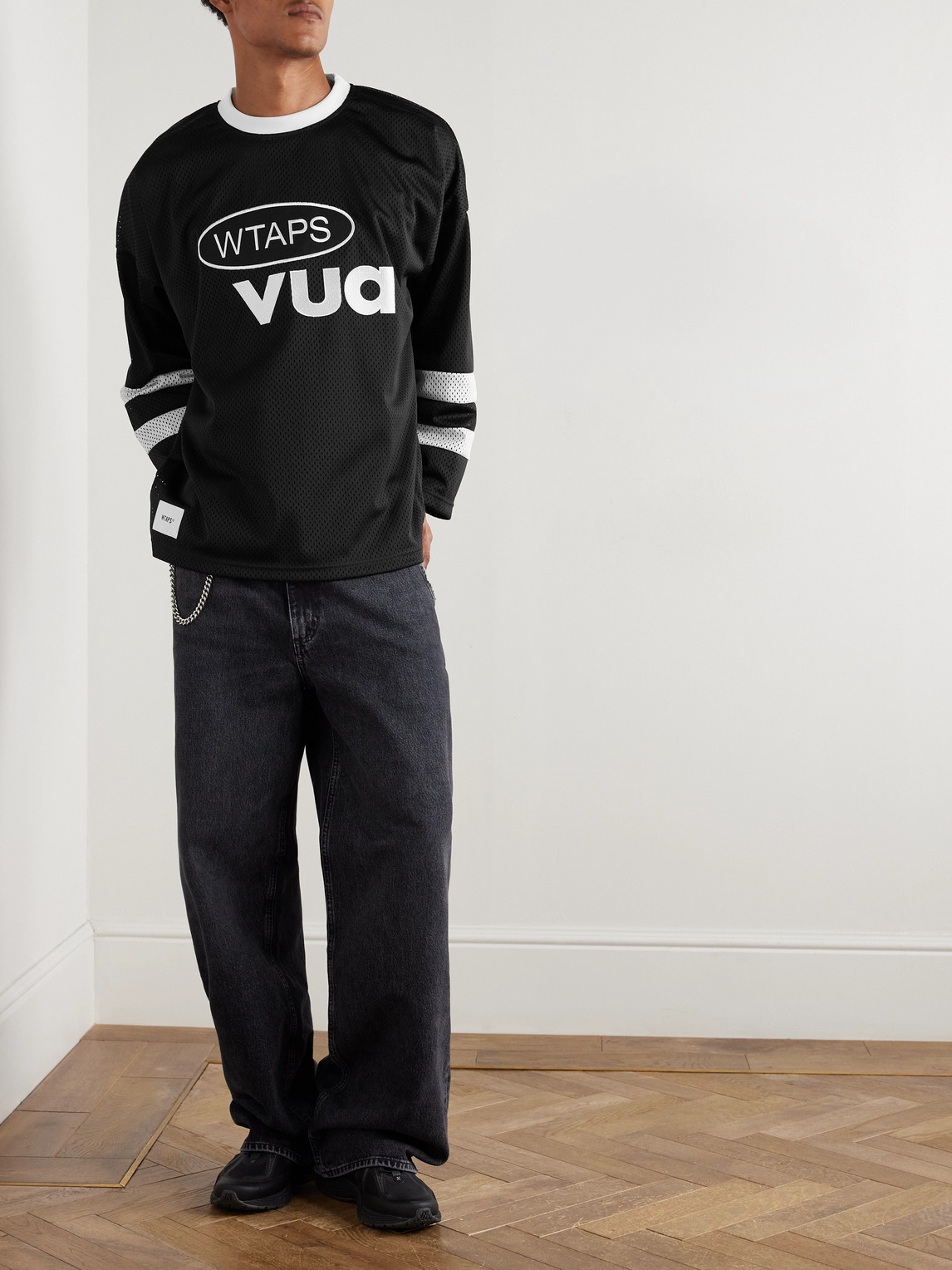 Wtaps Netminder Logo T-shirt In Black