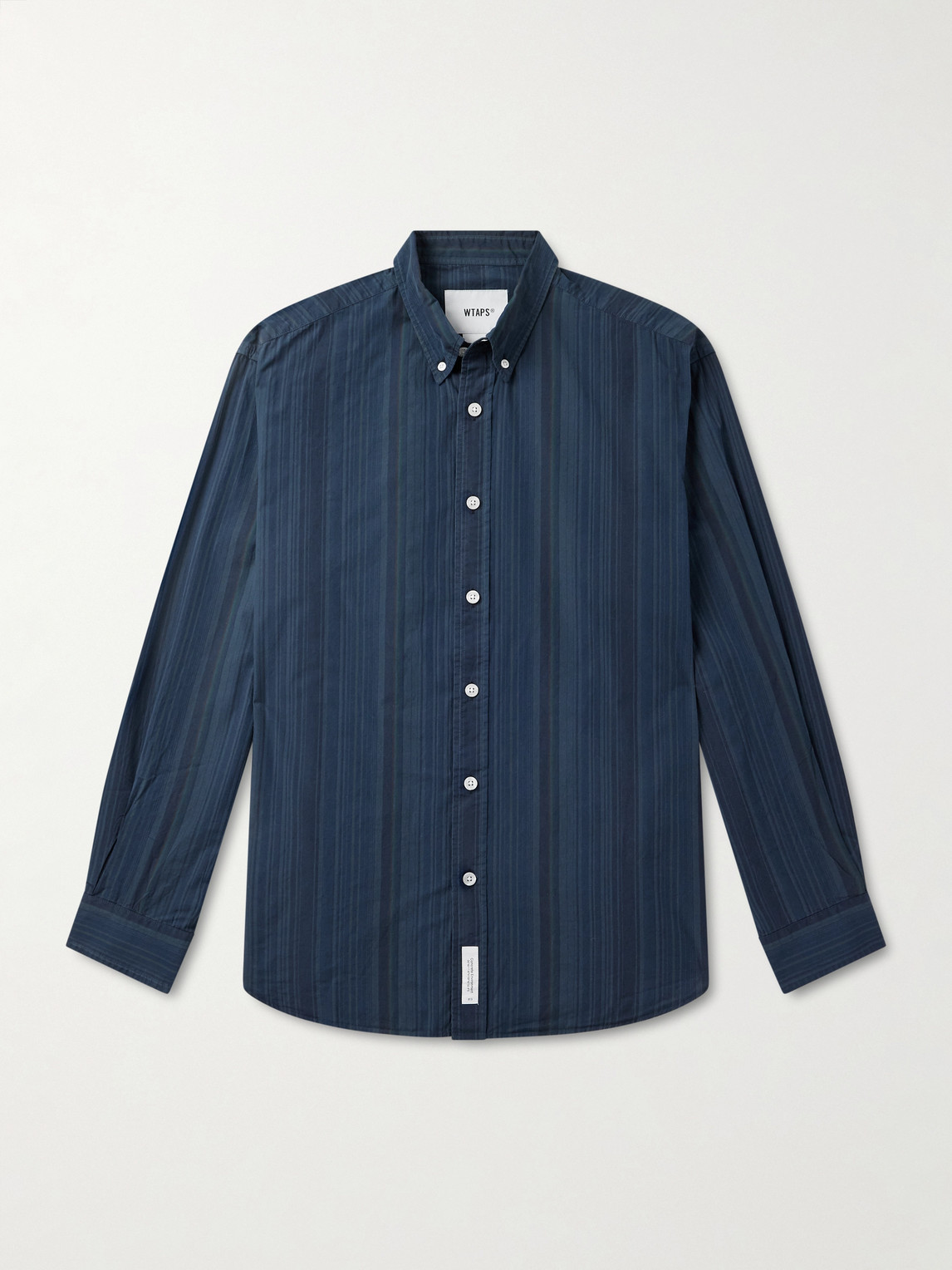 WTAPS Button-Down Collar triped Cotton-Broadcloth hirt - Men