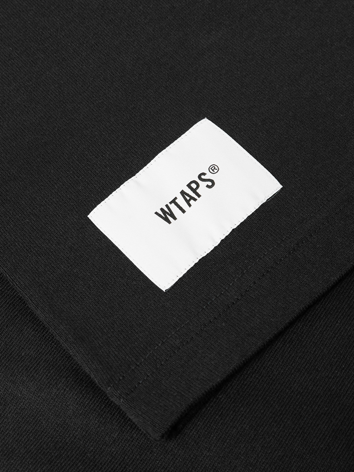 Wtaps Sign Logo-appliquéd Cotton-jersey T-shirt In Black