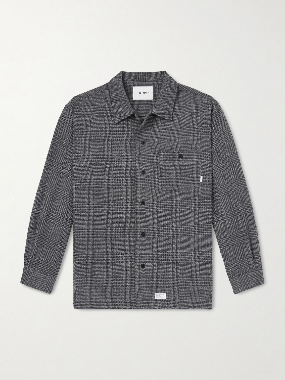 Wtaps Crumb Houndstooth Flannel Shirt In Gray