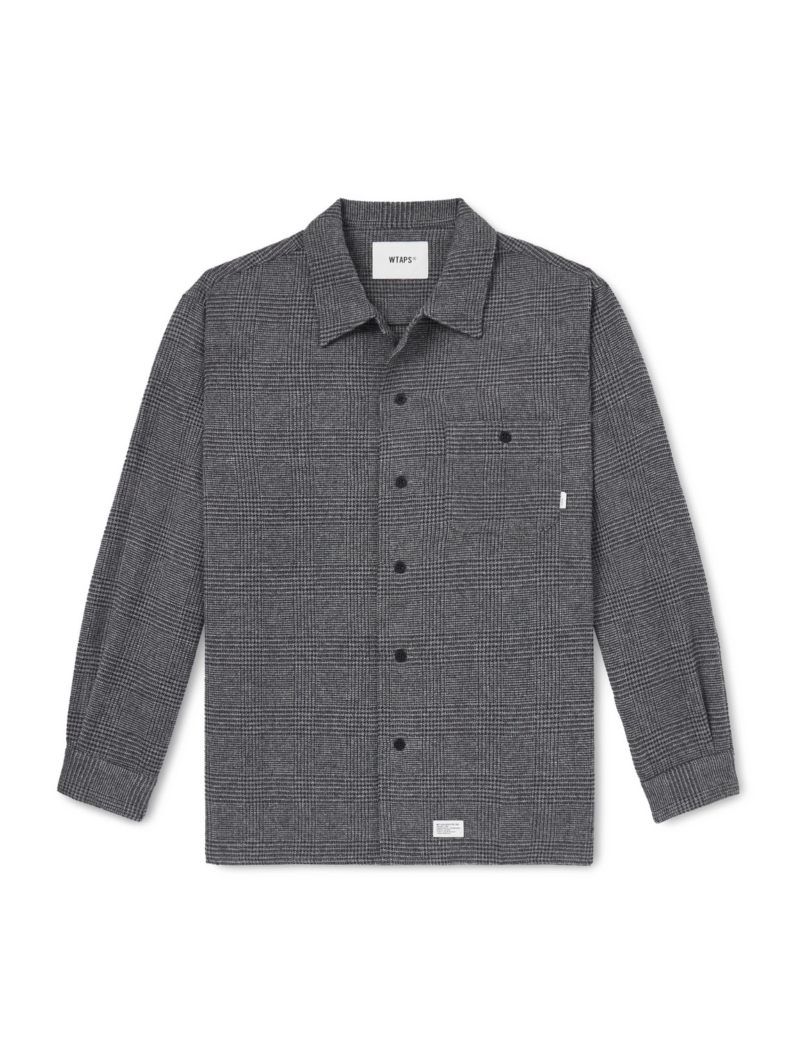 Wtaps Crumb Houndstooth Flannel Shirt In Gray