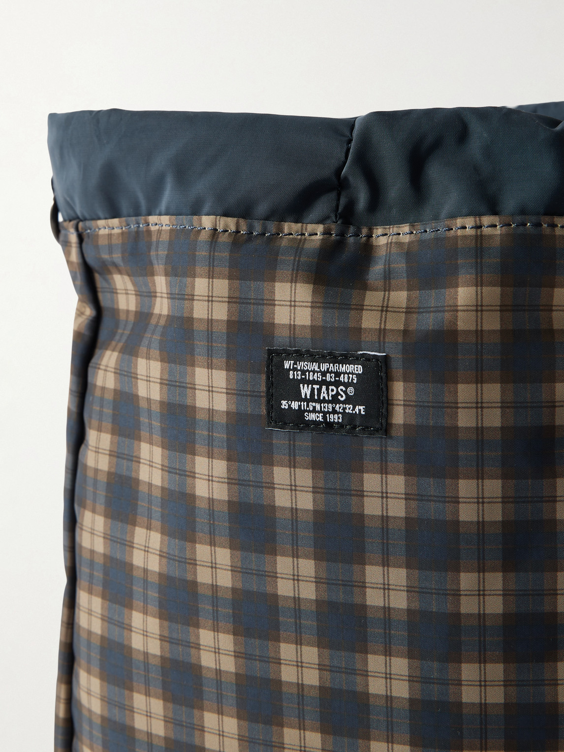 Wtaps Checked Shell Messenger Bag In Blue