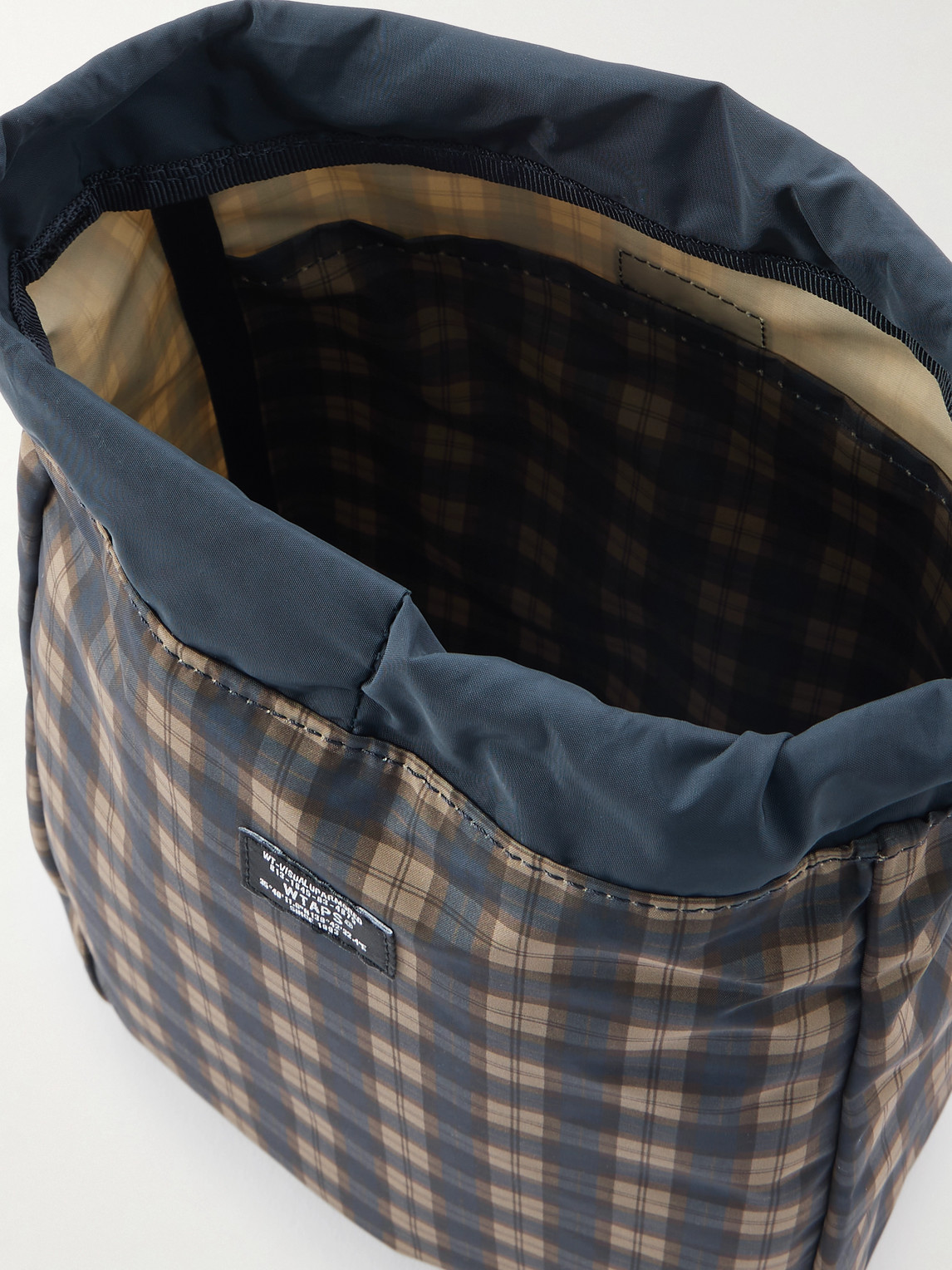 Wtaps Checked Shell Messenger Bag In Blue