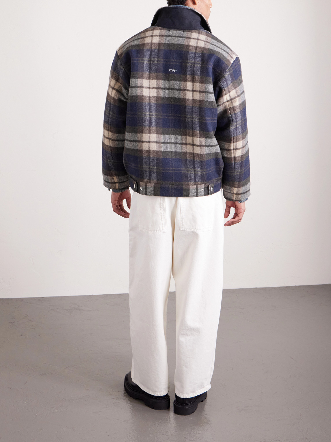  Wtaps - Wrecker Padded Checked Melton Wool-blend Jacket - Men - Blue - Xl 