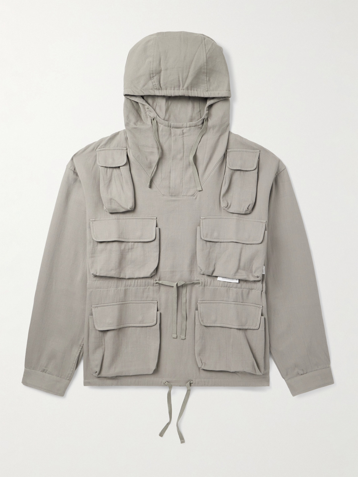 Wtaps Cotton-twill Hooded Overshirt In Gray