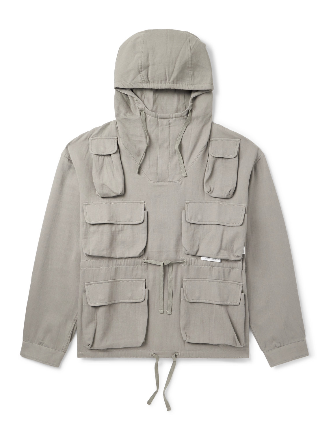 Wtaps Cotton-twill Hooded Overshirt In Gray