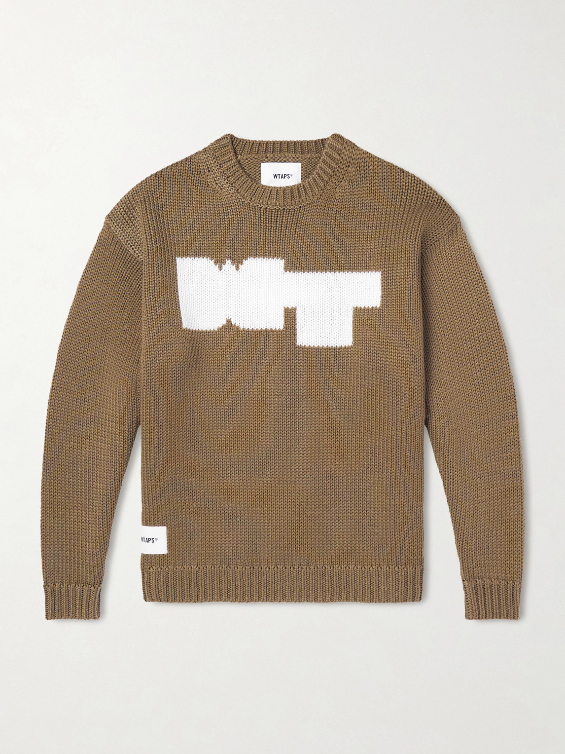 WTAPS – Logo-Intarsia Ribbed-Knit Sweater