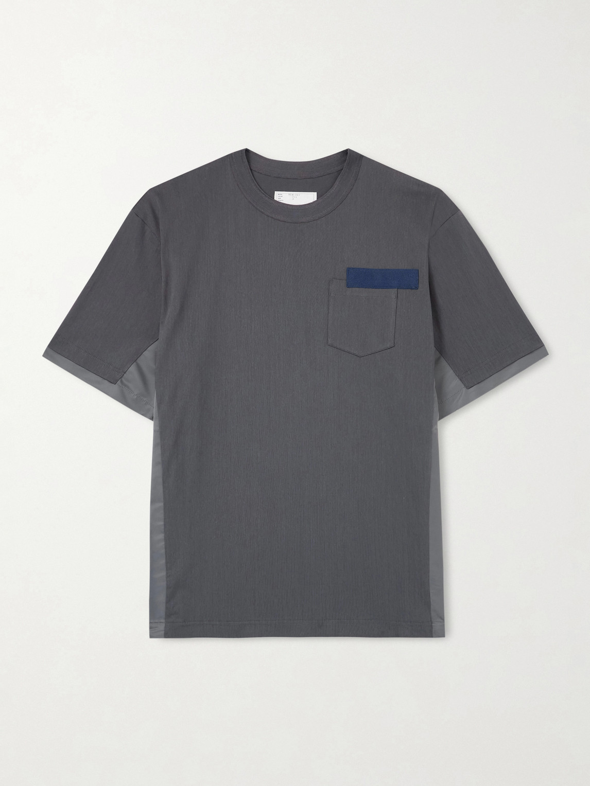 Sacai Appliquéd Shell-Trimmed Cotton-Jersey T-Shirt - Men