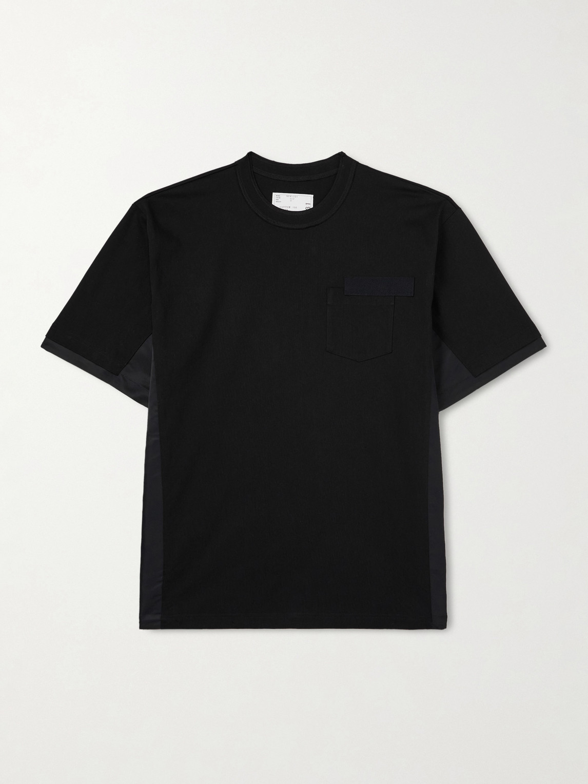 Sacai Appliquéd Shell-Trimmed Cotton-Jersey T-Shirt - Men