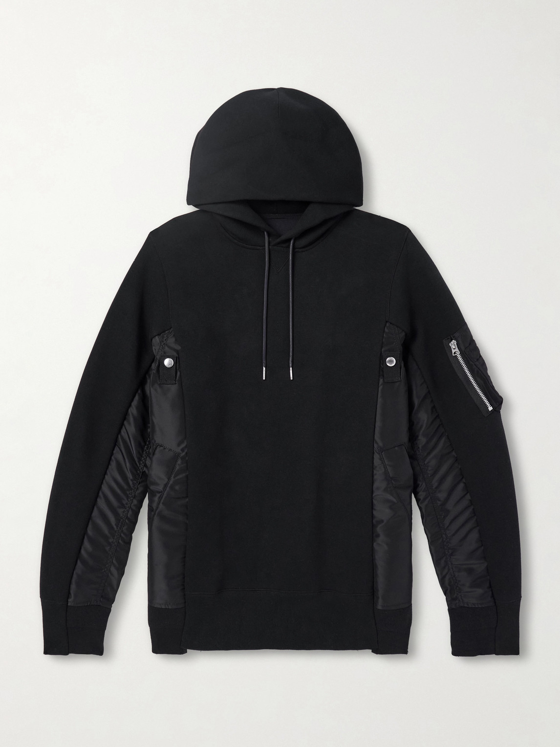 Sacai Nylon-Trimmed Cotton-Blend Jersey Hoodie - Men