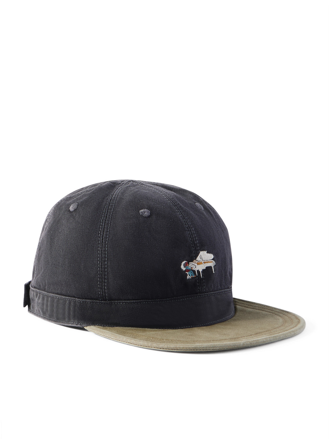 Kapital Life Scherzo Chino Brimfield Embroidered Cotton-twill Cap In Black