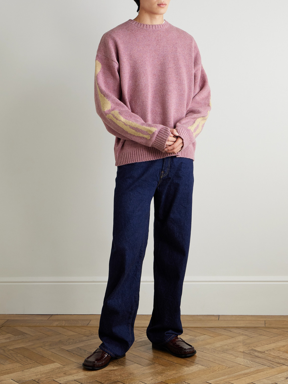 Bone Oversized Intarsia Sweater