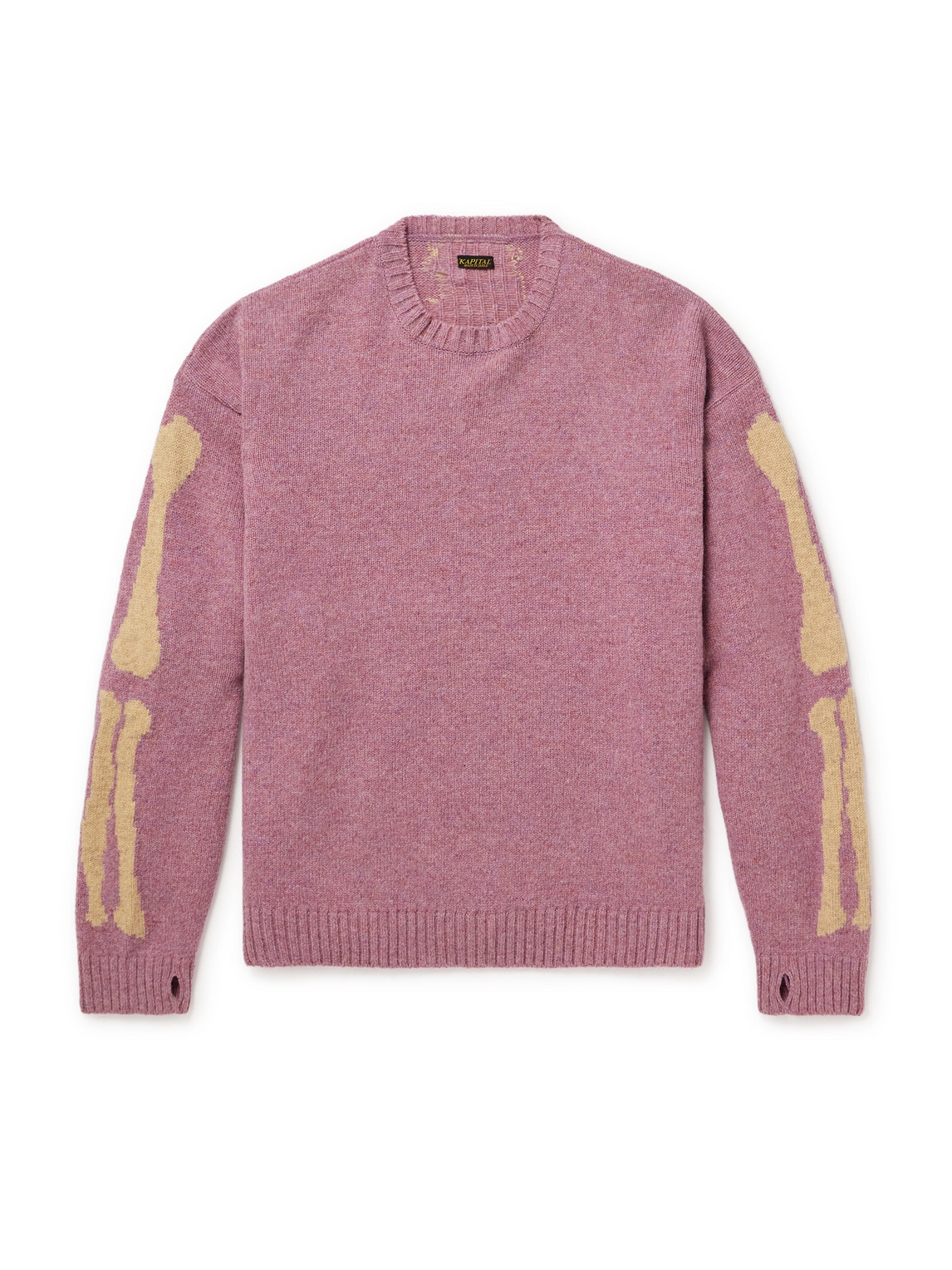 Kapital Bone Oversized Intarsia Wool Sweater In Pink