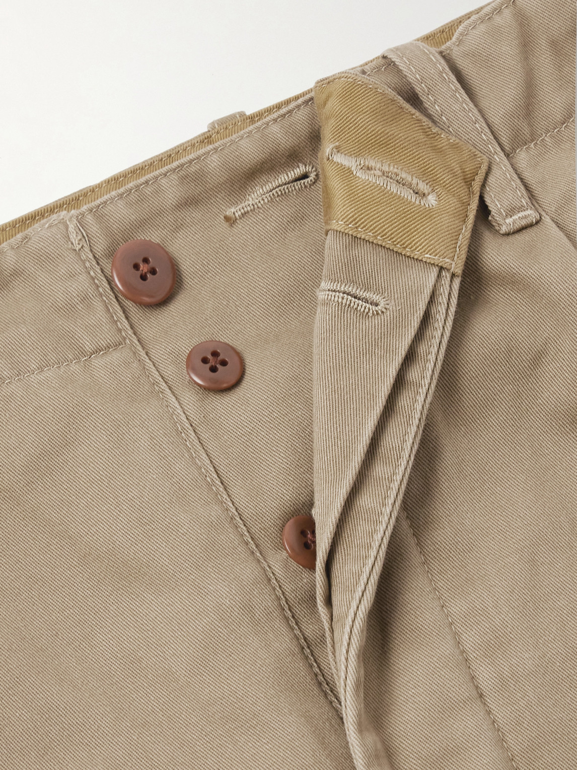Straight-Leg Pleated Cotton-Twill Chinos