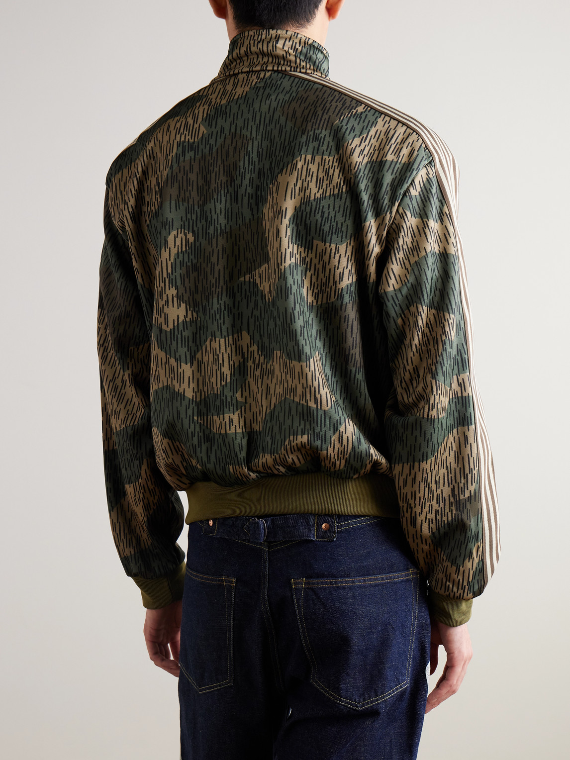  Kapital - Striped Webbing-trimmed Printed Jersey Track Jacket - Men - Green - 2 