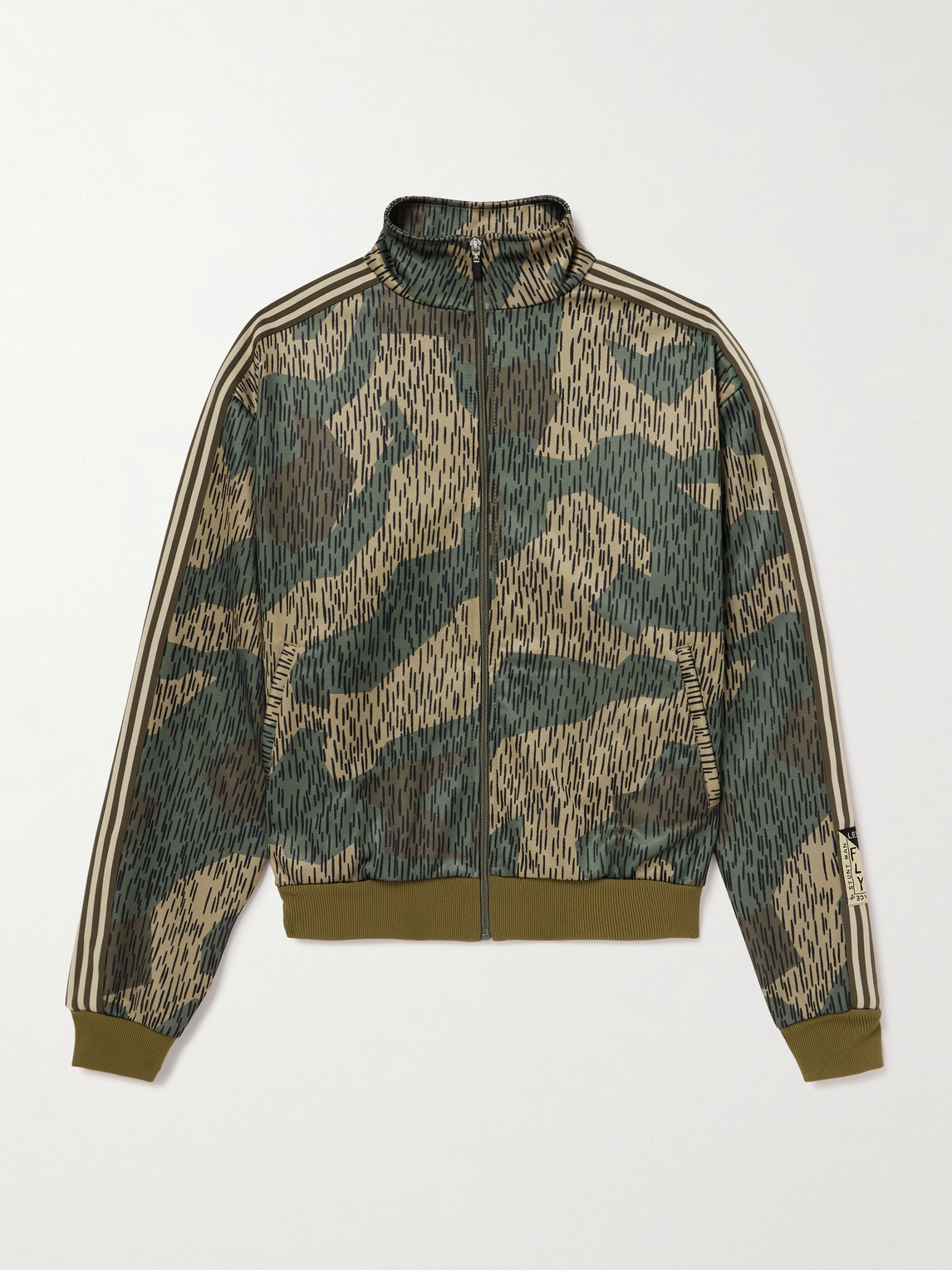 Kapital Striped Webbing-trimmed Printed Jersey Track Jacket In Green