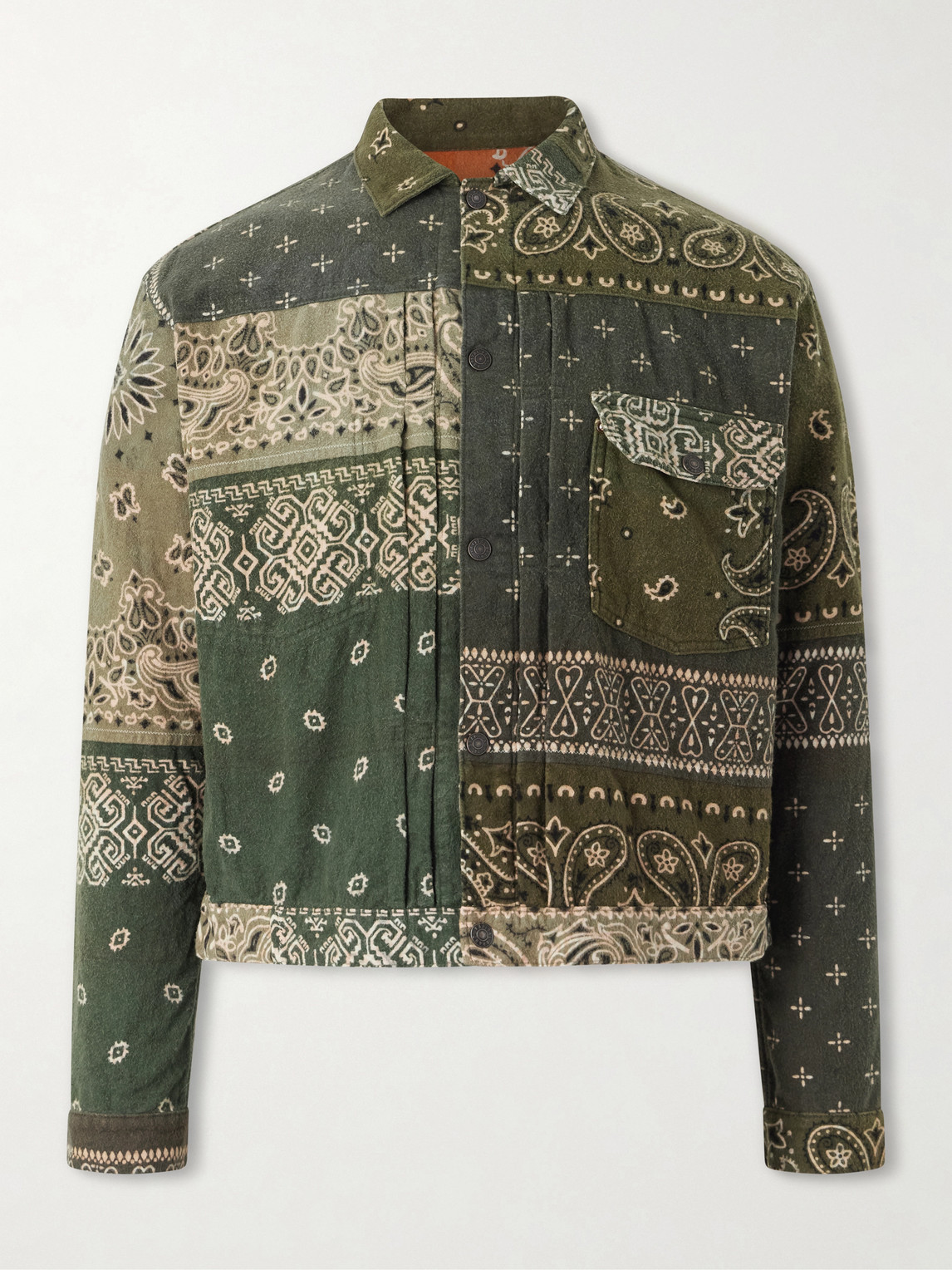 Kapital Reversible Bandana-print Cotton-flannel Jacket In Green