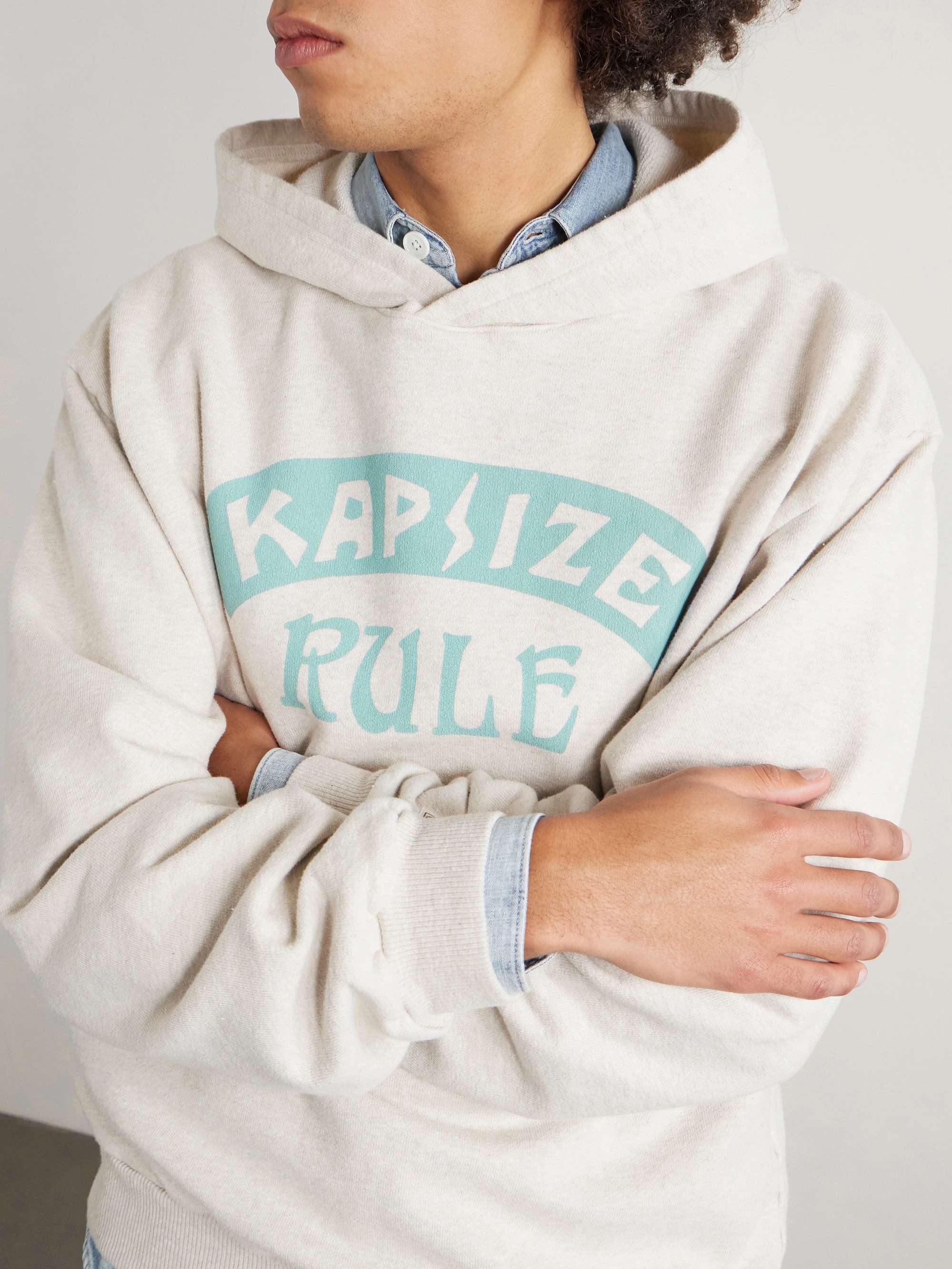 KAPITAL Printed Wool-Blend Jersey Hoodie for Men | MR PORTER