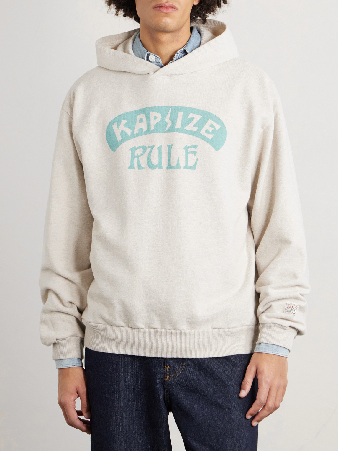  Kapital - Printed Wool-blend Jersey Hoodie - Men - Neutrals - 1 